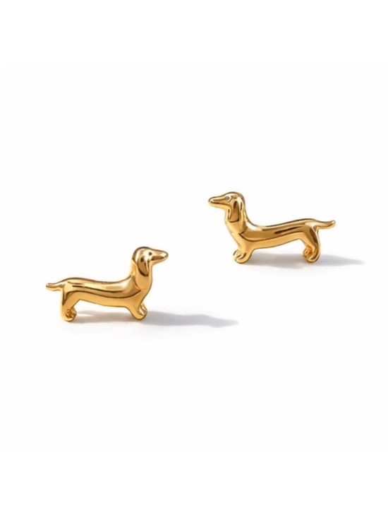 Jewelry - New! Gold Dachshund Dog Post Earrings NWOT (3041)
